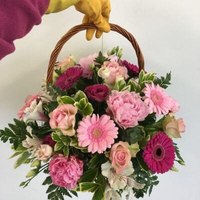 Canasta Floral “Alegría Rosada”