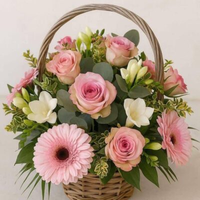 Canasta Floral “Encanto Pastel”