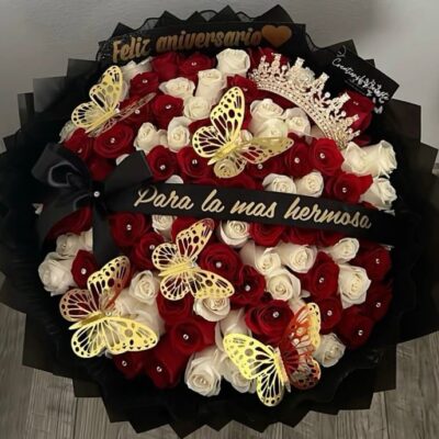 🖤👑 Bouquet “Aniversario Real” – Taller Floral