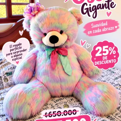 🧸 Oso Gigante Arcoíris – Taller Floral